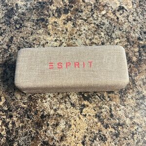 Esprit Tan Glasses Case with Red Logo